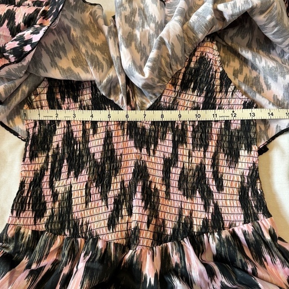 Maria Cher Small Dabir Midi Dress ~ Ikat Ruffle Boho - Picture 4 of 7